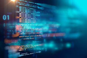 Decorative: screen with coding