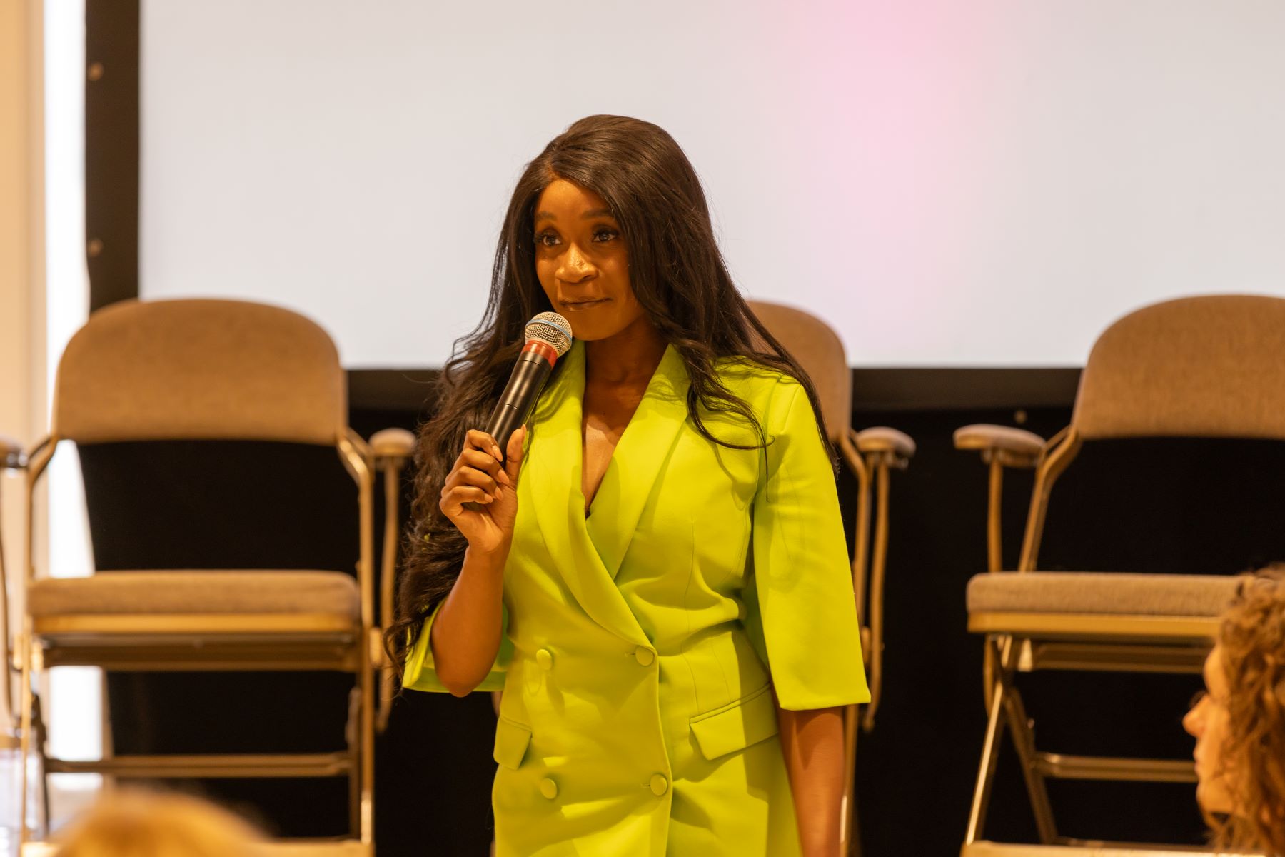 Chisola Chitambala speaking at the event.