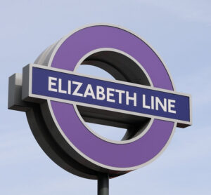 Elizabeth Line sign in Redbridge