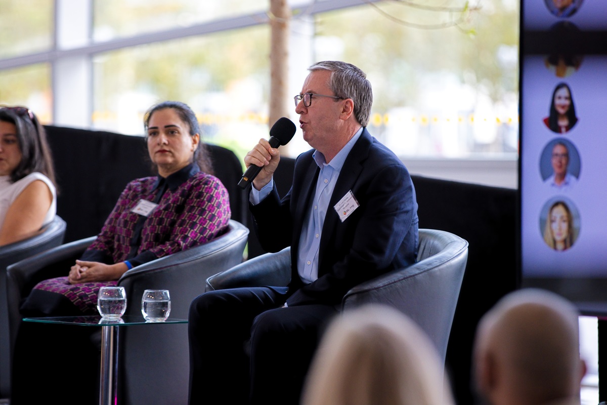 Michael Morley - Group Director, DWP London speaking on panel with Asfa Sohail - Deputy CEO and Group Principal, LSEC and Co-Chair of the Local London Skills Providers Network