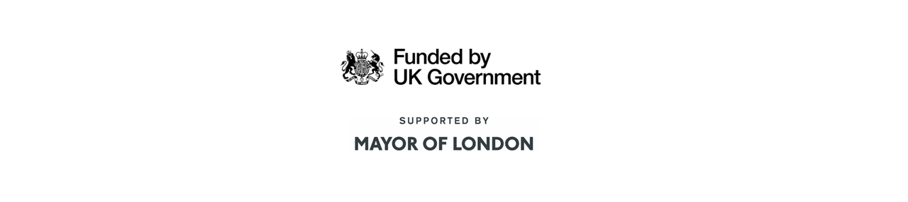 Funded by Government and Supported by Mayor of London logos